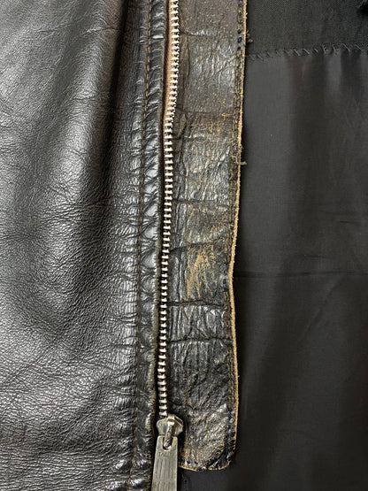 【ジャンク品】【メンズ】 BROOKS LEATHER SPORTSWEAR ブルックスレザー スポーツウェア 60’s LEATHER SINGLE RIDERES JACKET VINTAGE 60年代 レザー シングルライダースジャケット アウター ヴィンテージ 146-251008-kk-48-min サイズ：表記無し 下記参照 カラー：ブラック 万代Net店
