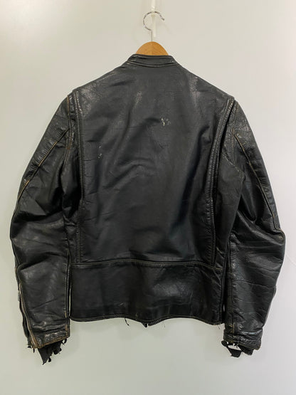 【ジャンク品】【メンズ】 BROOKS LEATHER SPORTSWEAR ブルックスレザー スポーツウェア 60’s LEATHER SINGLE RIDERES JACKET VINTAGE 60年代 レザー シングルライダースジャケット アウター ヴィンテージ 146-251008-kk-48-min サイズ：表記無し 下記参照 カラー：ブラック 万代Net店
