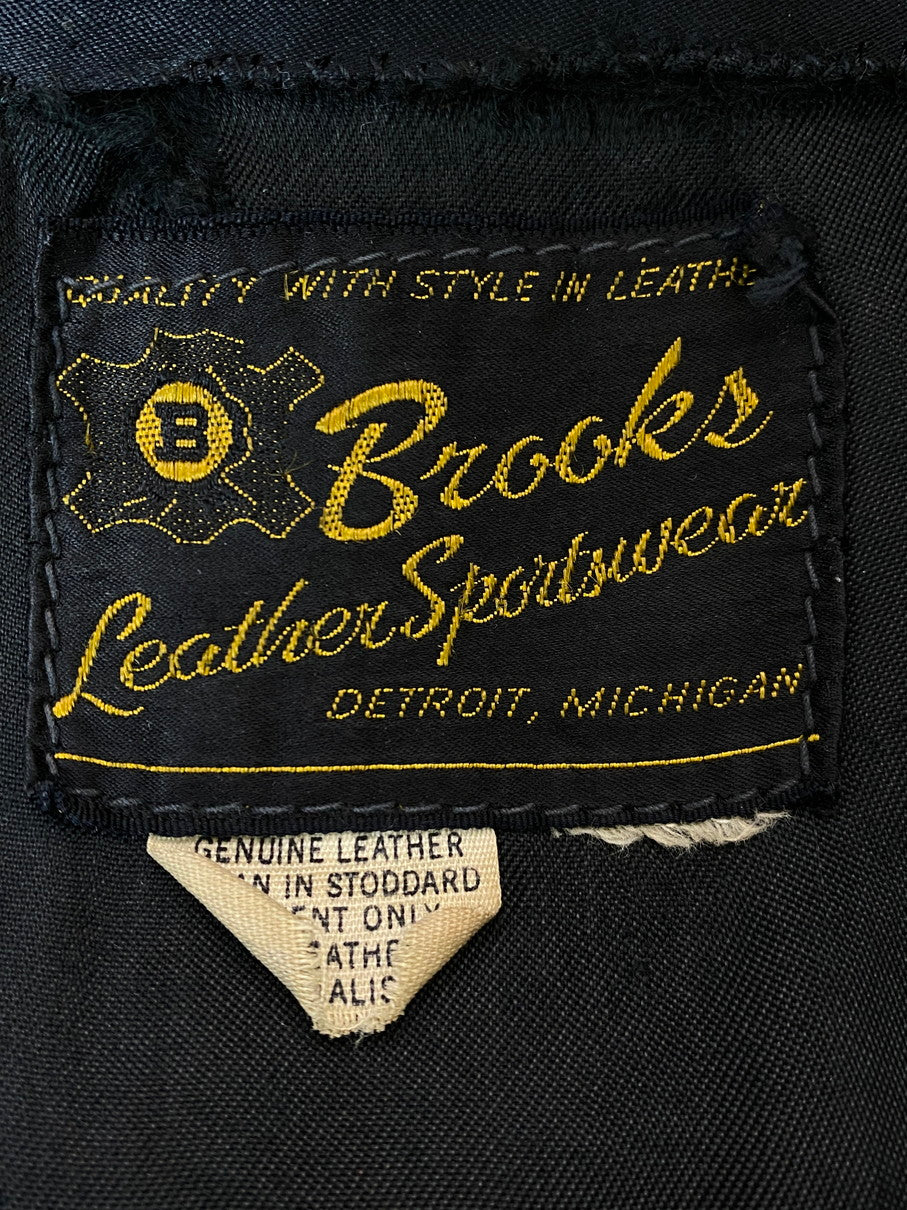 【ジャンク品】【メンズ】 BROOKS LEATHER SPORTSWEAR ブルックスレザー スポーツウェア 60’s LEATHER SINGLE RIDERES JACKET VINTAGE 60年代 レザー シングルライダースジャケット アウター ヴィンテージ 146-251008-kk-48-min サイズ：表記無し 下記参照 カラー：ブラック 万代Net店