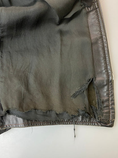 【ジャンク品】【メンズ】 BROOKS LEATHER SPORTSWEAR ブルックスレザー スポーツウェア 60’s LEATHER SINGLE RIDERES JACKET VINTAGE 60年代 レザー シングルライダースジャケット アウター ヴィンテージ 146-251008-kk-48-min サイズ：表記無し 下記参照 カラー：ブラック 万代Net店