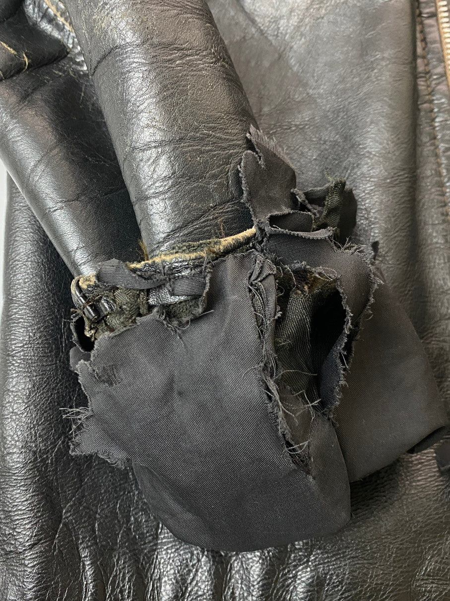 【ジャンク品】【メンズ】 BROOKS LEATHER SPORTSWEAR ブルックスレザー スポーツウェア 60’s LEATHER SINGLE RIDERES JACKET VINTAGE 60年代 レザー シングルライダースジャケット アウター ヴィンテージ 146-251008-kk-48-min サイズ：表記無し 下記参照 カラー：ブラック 万代Net店