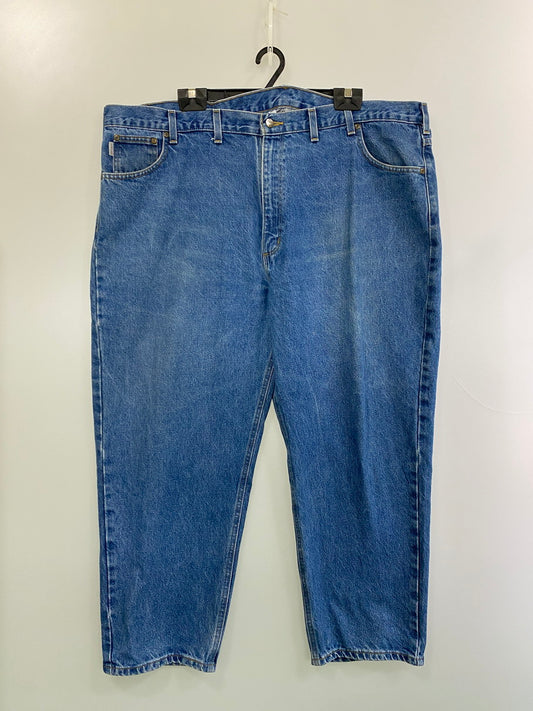 【中古品】【メンズ】 Carhartt カーハート RELAXED FIT TAPERED LEG JEAN B17-DST リラックス フィット テーパード レッグ ジーンズ メンズ ボトムス 158-251029-em-38-min サイズ：48×28 カラー：インディゴブルー 万代Net店