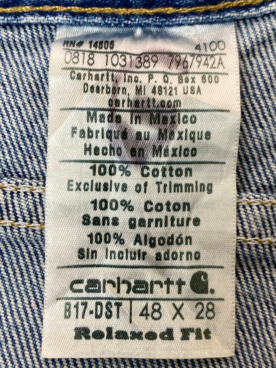 【中古品】【メンズ】 Carhartt カーハート RELAXED FIT TAPERED LEG JEAN B17-DST リラックス フィット テーパード レッグ ジーンズ メンズ ボトムス 158-251029-em-38-min サイズ：48×28 カラー：インディゴブルー 万代Net店