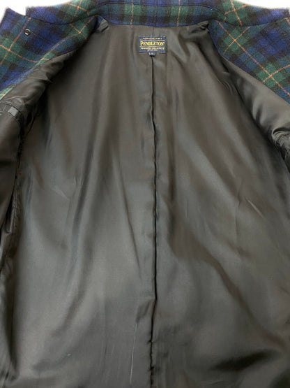 【中古品】【メンズ】 PENDLETON ペンドルトン ステンカラーコート 9575-8207 ウール チェック柄 メンズ アウター ジャケット 146-251121-em-19-min サイズ：L カラー：グリーン系（チェック柄） 万代Net店