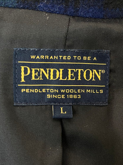 【中古品】【メンズ】 PENDLETON ペンドルトン ステンカラーコート 9575-8207 ウール チェック柄 メンズ アウター ジャケット 146-251121-em-19-min サイズ：L カラー：グリーン系（チェック柄） 万代Net店