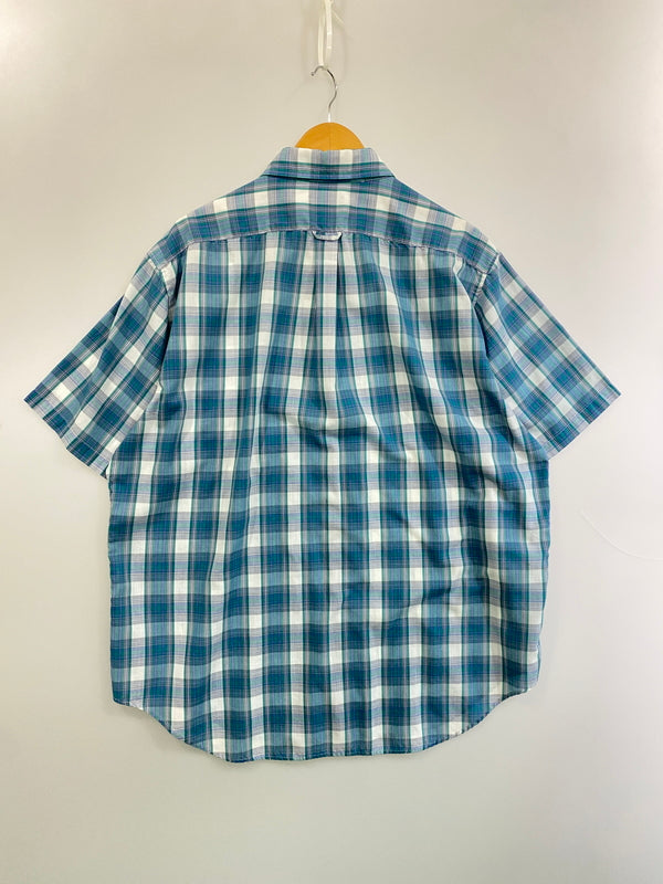 【中古品】【メンズ】 TOWN CRAFT タウン クラフト 80-90S S S CHECK SHIRT 80－90年代 半袖チェックシャツ トップス 146-260626-jt-11-min サイズ：XL カラー：ブルー系 万代Net店