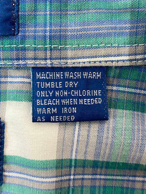 【中古品】【メンズ】 TOWN CRAFT タウン クラフト 80-90S S S CHECK SHIRT 80－90年代 半袖チェックシャツ トップス 146-260626-jt-11-min サイズ：XL カラー：ブルー系 万代Net店