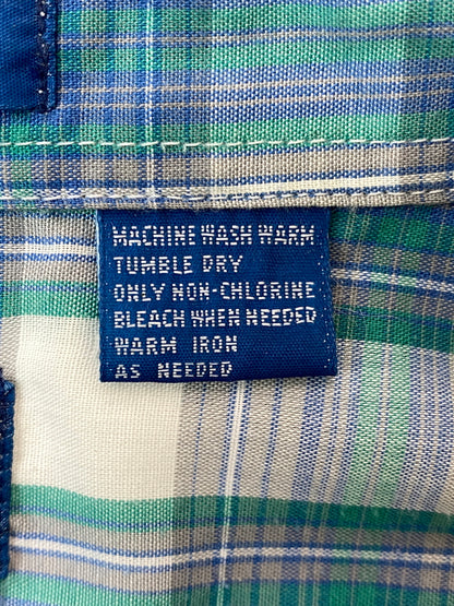 【中古品】【メンズ】 TOWN CRAFT タウン クラフト 80-90S S S CHECK SHIRT 80－90年代 半袖チェックシャツ トップス 146-260626-jt-11-min サイズ：XL カラー：ブルー系 万代Net店