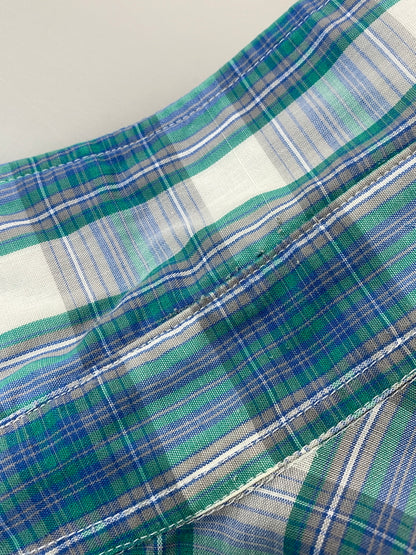 【中古品】【メンズ】 TOWN CRAFT タウン クラフト 80-90S S S CHECK SHIRT 80－90年代 半袖チェックシャツ トップス 146-260626-jt-11-min サイズ：XL カラー：ブルー系 万代Net店