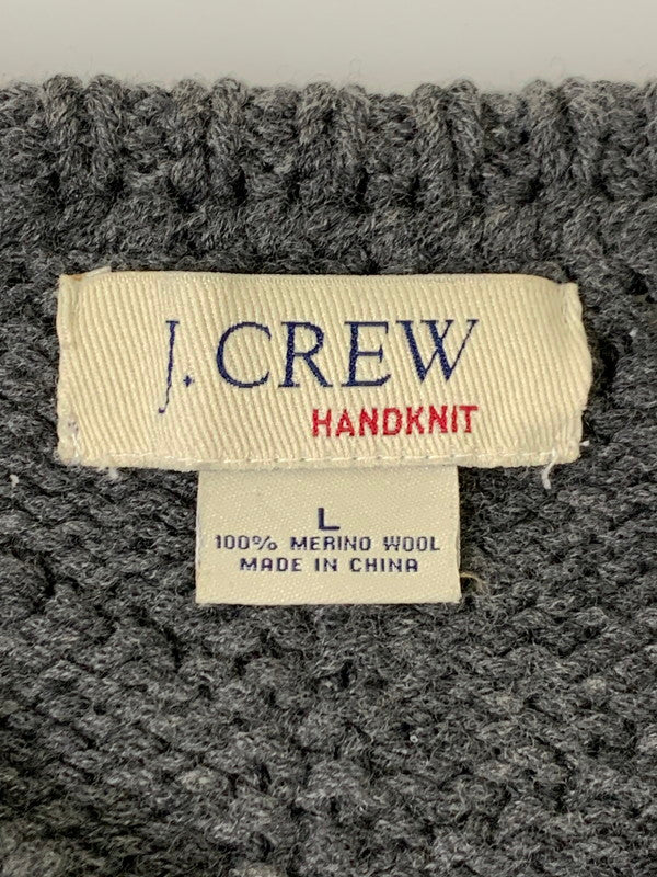 【中古品】【メンズ】 J.CREW ジェイクルー 00’s HANDKNIT CABLE WOOL KNIT 00年代 ハンドニット ケーブル ウールニット トップス 146-251007-kk-50-min サイズ：L カラー：チャコール 万代Net店