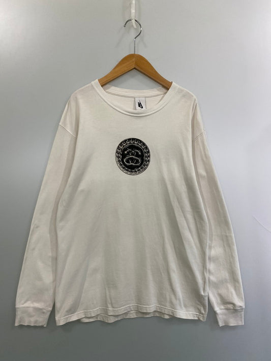 【中古品】【メンズ】 STUSSY ステューシー × NIKE ナイキ 別注 コラボ 20AW SS LINK LS TEE DD3344-121 SSリンク ロングスリーブ Tシャツ 長袖 トップス 142-251210-kk-34-min サイズ：S カラー：ホワイト 万代Net店