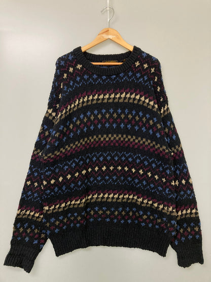 【中古品】【メンズ】 EDDIE BAUER エディーバウアー 90S COTTON KNIT 90年代 コットンニット セーター トップス 144-251022-cn-03-min サイズ：L カラー：マルチカラー 万代Net店