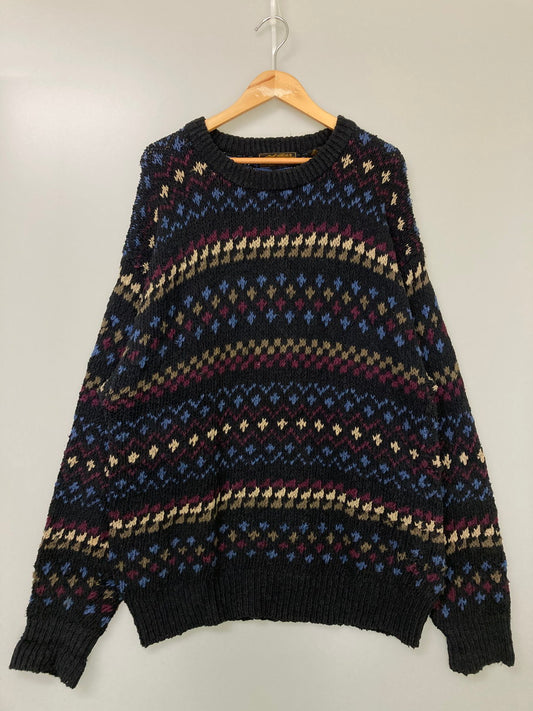 【中古品】【メンズ】 EDDIE BAUER エディーバウアー 90S COTTON KNIT 90年代 コットンニット セーター トップス 144-251022-cn-03-min サイズ：L カラー：マルチカラー 万代Net店