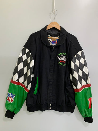 【現状渡し品】【メンズ】 JEFF HAMILTON ジェフ・ハミルトン INTERSTATE BATTERIES RACING JACKET インターステート バッテリーズ レーシングジャケット アウター 146-251008-kk-26-min サイズ：XL カラー：ブラック 万代Net店
