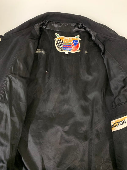 【現状渡し品】【メンズ】 JEFF HAMILTON ジェフ・ハミルトン INTERSTATE BATTERIES RACING JACKET インターステート バッテリーズ レーシングジャケット アウター 146-251008-kk-26-min サイズ：XL カラー：ブラック 万代Net店