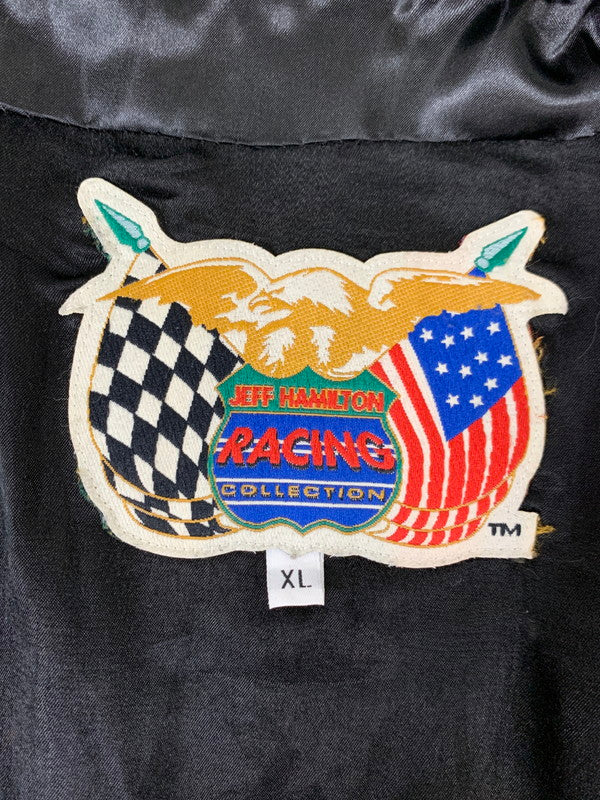 【現状渡し品】【メンズ】 JEFF HAMILTON ジェフ・ハミルトン INTERSTATE BATTERIES RACING JACKET インターステート バッテリーズ レーシングジャケット アウター 146-251008-kk-26-min サイズ：XL カラー：ブラック 万代Net店