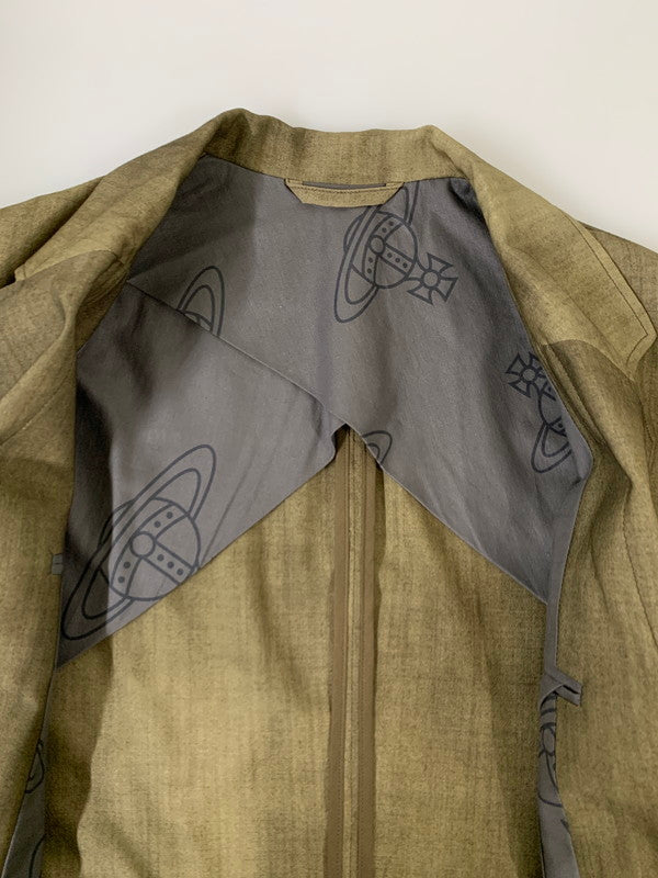 【中古品】【メンズ】 Vivienne WestwoodMAN ヴィヴィアンウエストウッドマン GRANDPA JACKET 129023 2004 グランパジャケット トップス テーラードジャケット 141-251008-kk-32-min サイズ：44 カラー：カーキ 万代Net店