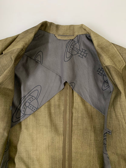 【中古品】【メンズ】 Vivienne WestwoodMAN ヴィヴィアンウエストウッドマン GRANDPA JACKET 129023 2004 グランパジャケット トップス テーラードジャケット 141-251008-kk-32-min サイズ：44 カラー：カーキ 万代Net店