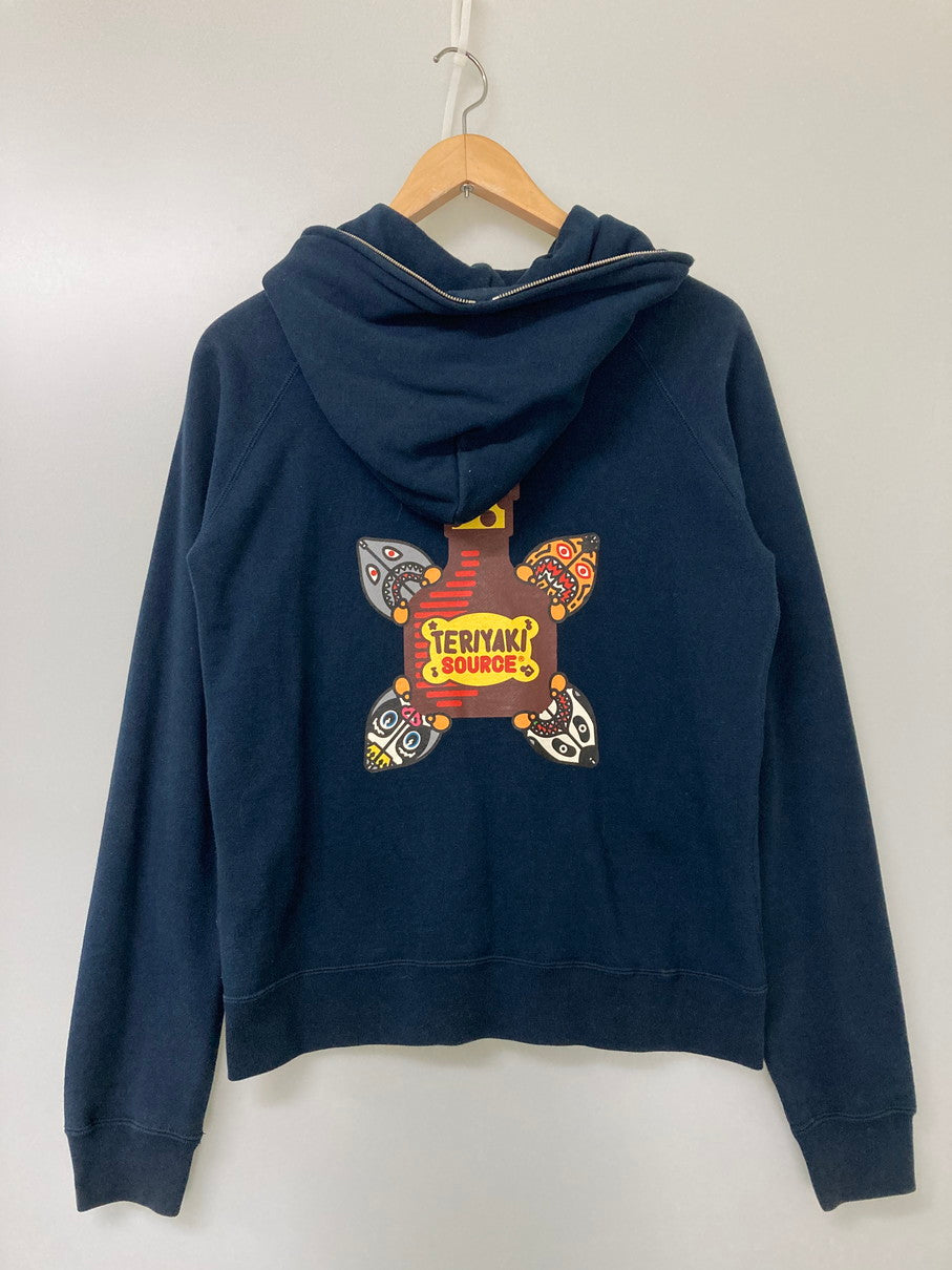 【中古品】【メンズ】 A BATHING APE アベイシングエイプ TERIYAKI BOYZ FULL ZIP HOODIE テリヤキボーイズ フルジップフーディー トップス パーカー 142-251021-kk-10-min サイズ：S カラー：ネイビー 万代Net店