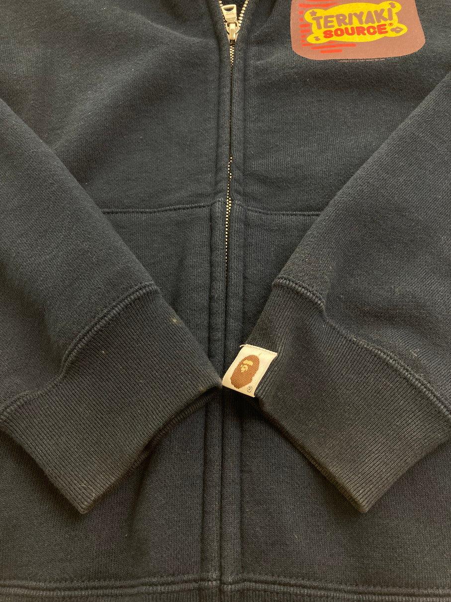 【中古品】【メンズ】 A BATHING APE アベイシングエイプ TERIYAKI BOYZ FULL ZIP HOODIE テリヤキボーイズ フルジップフーディー トップス パーカー 142-251021-kk-10-min サイズ：S カラー：ネイビー 万代Net店