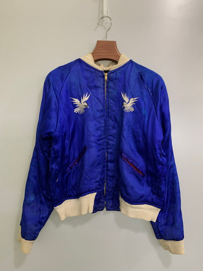 【現状渡し品】【メンズ】 UNKNOWN VINTAGE 50's REVERSIBLE SOUVENIR JACKET ヴィンテージ 50年代 リバーシブル スーベニアジャケット アウター スカジャン 国連加入 146-251007-kk-32-min サイズ：M カラー：ネイビー/ブルー 万代Net店