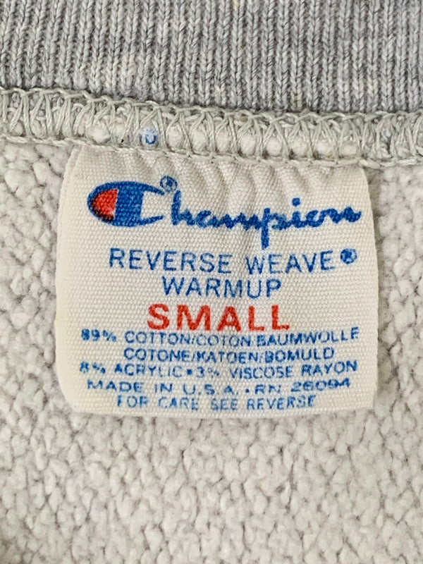 【中古品】【メンズ】 Champion チャンピオン 80's NAVY PRINT REVERSE WEAVE CREWNECK SWEATSHIRT VINTAGE 80年代 ネイビー プリント リバースウィーブ クルーネックスウェットシャツ トップス トレーナー ヴィンテージ 146-251008-kk-31-min サイズ：S カラー：グレー 万代Net店