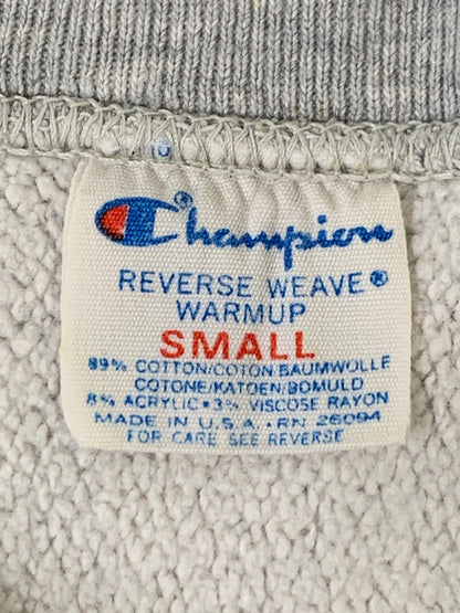 【中古品】【メンズ】 Champion チャンピオン 80's NAVY PRINT REVERSE WEAVE CREWNECK SWEATSHIRT VINTAGE 80年代 ネイビー プリント リバースウィーブ クルーネックスウェットシャツ トップス トレーナー ヴィンテージ 146-251008-kk-31-min サイズ：S カラー：グレー 万代Net店