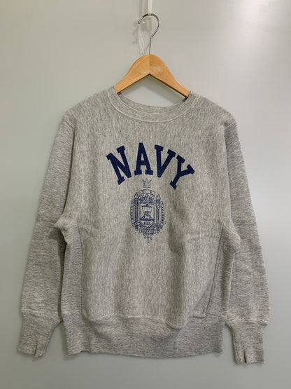 【中古品】【メンズ】 Champion チャンピオン 70's NAVY PRINT REVERSE WEAVE CREWNECK SWEATSHIRT VINTAGE 80年代 ネイビー プリント リバースウィーブ クルーネックスウェットシャツ トップス トレーナー ヴィンテージ 青単タグ 146-251008-kk-33-min サイズ：S カラー：グレー 万代Net店