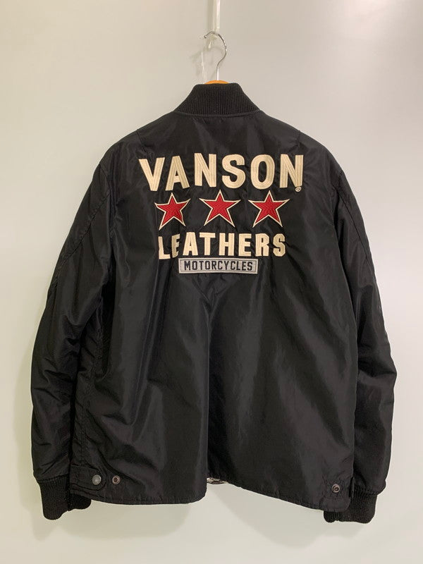 【中古品】【メンズ】 VANSON バンソン MA-1 FLIGHT JACKET NVJK-2308 オープンボトム MA-1 フライトジャケット アウター 145-251010-yn-25-min サイズ：L カラー：ブラック 万代Net店