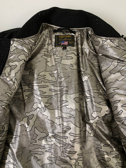 【中古品】【メンズ】 VANSON バンソン MA-1 FLIGHT JACKET NVJK-2308 オープンボトム MA-1 フライトジャケット アウター 145-251010-yn-25-min サイズ：L カラー：ブラック 万代Net店