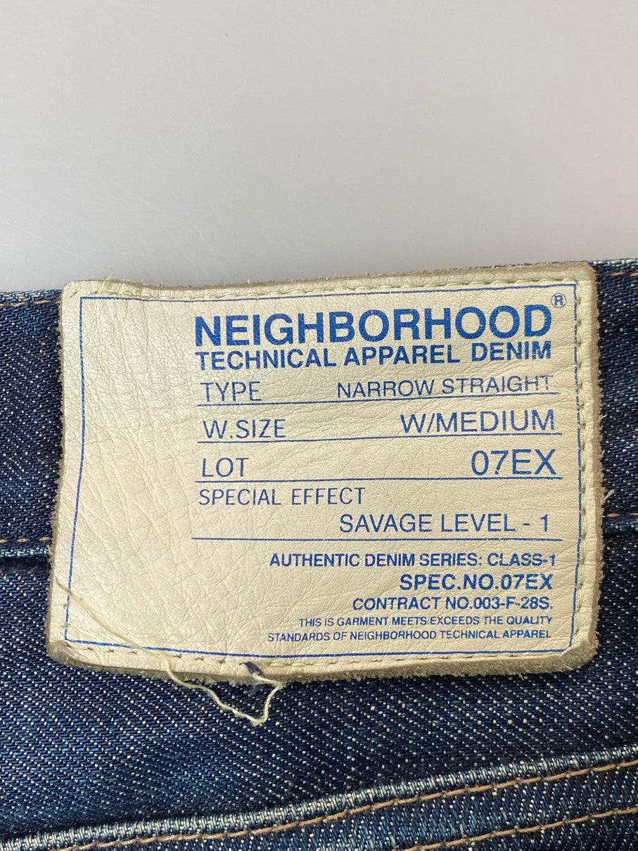 【現状渡し品】【レディース】 NEIGHBORHOOD ネイバーフッド NARROW STRAIGHT DENIM PANTS DCNH-PT-W03 06EX ナロー ストレート デニム パンツ レディース ボトムス 153-251029-em-35-min サイズ：M カラー：インディゴブルー 万代Net店