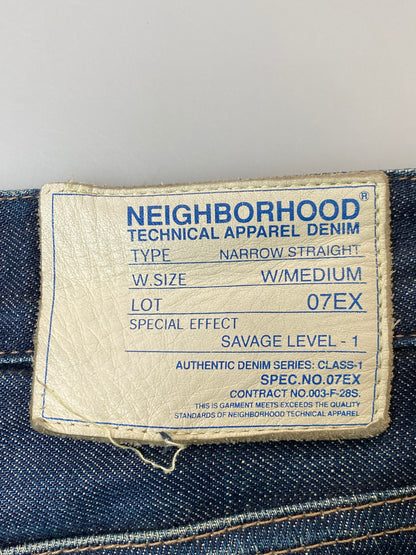 【現状渡し品】【レディース】 NEIGHBORHOOD ネイバーフッド NARROW STRAIGHT DENIM PANTS DCNH-PT-W03 06EX ナロー ストレート デニム パンツ レディース ボトムス 153-251029-em-35-min サイズ：M カラー：インディゴブルー 万代Net店
