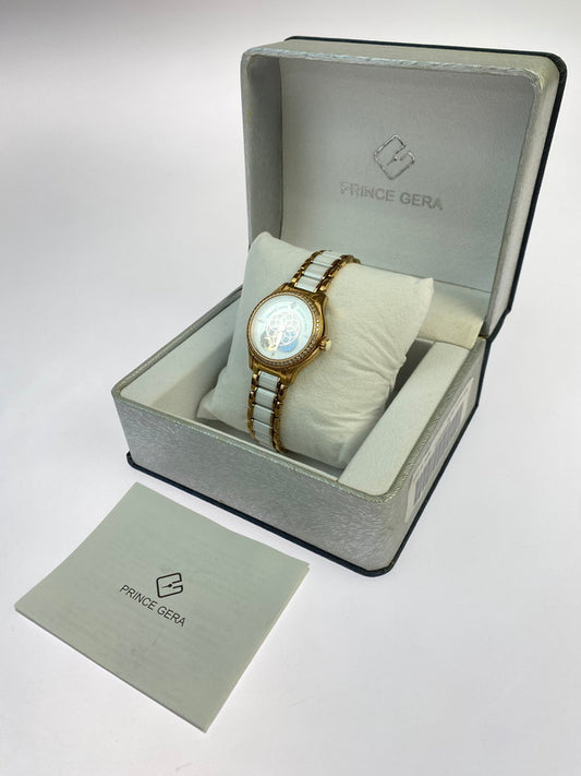 【中古品】【レディース】 PRINCE GERA 自動巻き時計 腕時計 198-251019-AS-11-min カラー：ゴールド/ホワイト 万代Net店