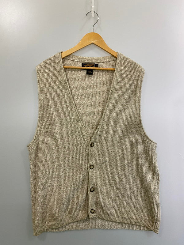 【中古品】【メンズ】 COTTON KNIT VEST 14694 コットンニットベスト トップス 黒タグ後期 144-251210-kk-26-min サイズ：M カラー：ベージュ 万代Net店