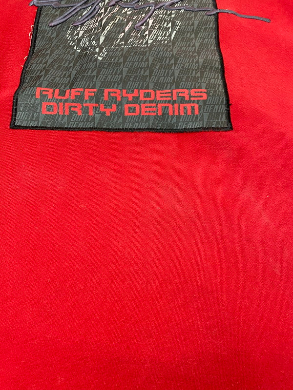 【中古品】【メンズ】 RUFF RYDERS ラフライダーズ 90S SWEATSHIRT 90年代 スウェットシャツ メンズ トップス ヴィンテージ 長袖 刺繍 ワッペン 146-251216-em-06-min サイズ：XXL カラー：レッド 万代Net店