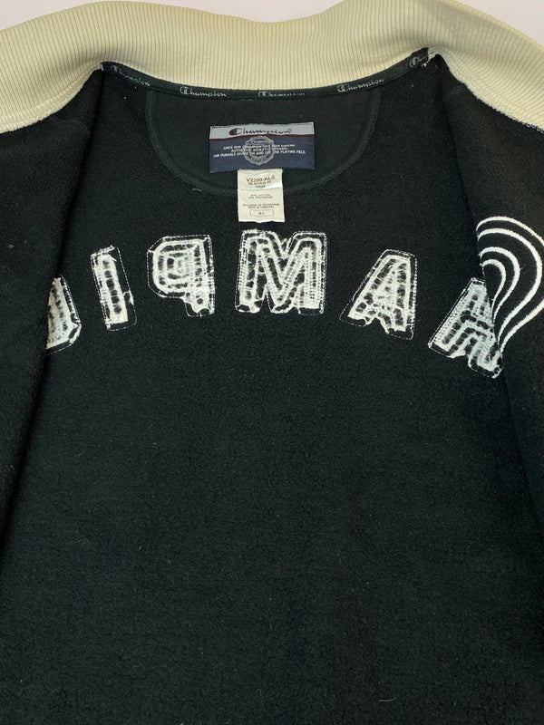 【現状渡し品】【メンズ】 CHAMPION チャンピオン 00S SWEAT STADIUM JACKET スウェットスタジアムジャケット スタジャン アウター 146-260813-ta-06-min サイズ：XL カラー：ブラック/ホワイト 万代Net店