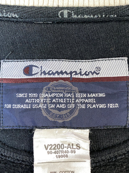 【現状渡し品】【メンズ】 CHAMPION チャンピオン 00S SWEAT STADIUM JACKET スウェットスタジアムジャケット スタジャン アウター 146-260813-ta-06-min サイズ：XL カラー：ブラック/ホワイト 万代Net店