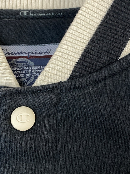 【現状渡し品】【メンズ】 CHAMPION チャンピオン 00S SWEAT STADIUM JACKET スウェットスタジアムジャケット スタジャン アウター 146-260813-ta-06-min サイズ：XL カラー：ブラック/ホワイト 万代Net店