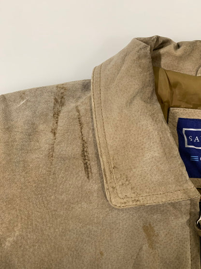 【中古品】【メンズ】 SAVIE ROW サヴィル・ロウ 90S SUEDE JACKET スウェードジャケット アウター 146-251122-AS-6-min サイズ：L カラー：ベージュ系 万代Net店