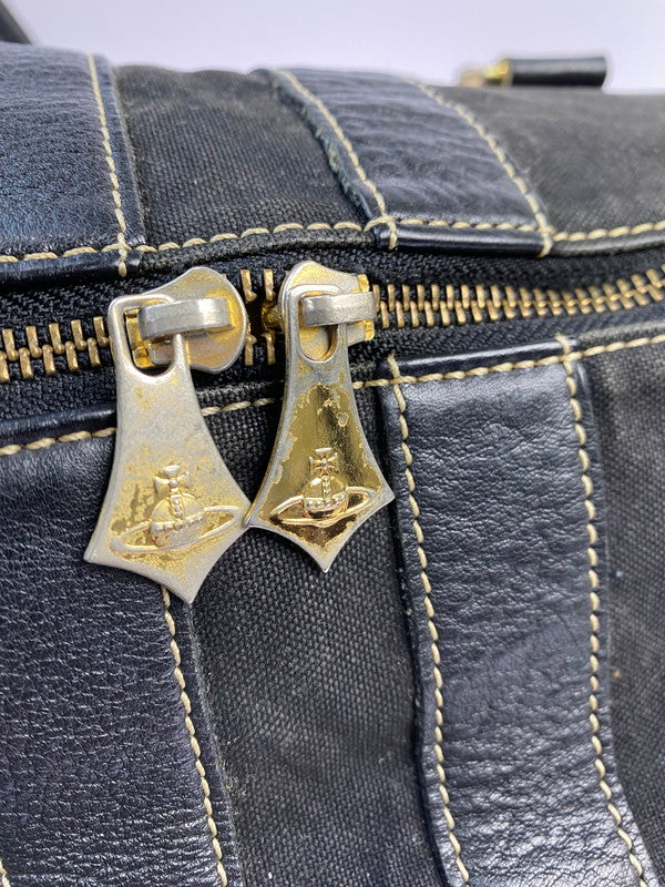 【現状渡し品】【メンズ/レディース】 Vivienne Westwood ヴィヴィアンウエストウッド BAIKER STREET BOSTON BAG バイカー ストリート ボストンバッグ カバン 188-251021-jt-16-min カラー：ブラック 万代Net店