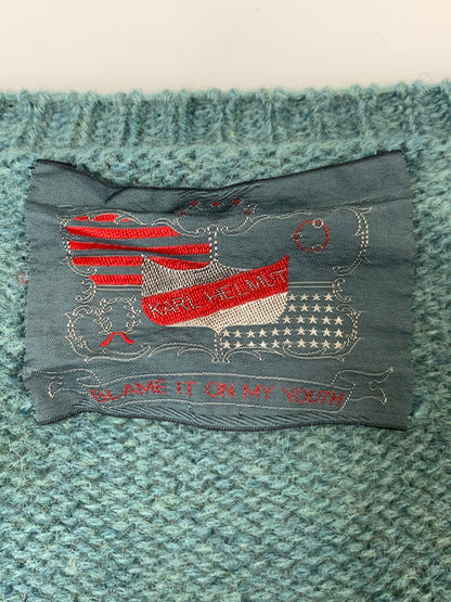 【中古品】【メンズ】 KARL HELMUT カール ヘルム OVERSIZE CARDIGAN オーバーサイズ カーディガン メンズ トップス ニット Ｖネック 141-260731-em-69-min サイズ：Ｌ カラー：グリーン 万代Net店