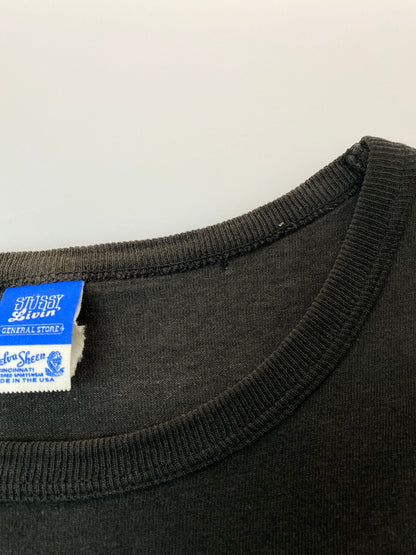 【中古品】【メンズ】 STUSSY ステューシー LIVIN CREW NECK POCKET TEE リビング クルーネック ポケット Tシャツ トップス 142-260626-jt-16-min サイズ：サイズ不明 下記参照 カラー：ブラック 万代Net店