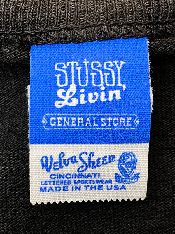 【中古品】【メンズ】 STUSSY ステューシー LIVIN CREW NECK POCKET TEE リビング クルーネック ポケット Tシャツ トップス 142-260626-jt-16-min サイズ：サイズ不明 下記参照 カラー：ブラック 万代Net店
