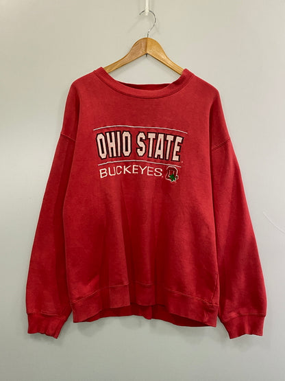 【中古品】【メンズ】 MAJESTIC マジェスティック OHIO STATE CREW NECK SWEAT SHIRT 90S オハイオ ステイト クルーネック スウェットシャツ メンズ トップス トレーナー 146-260720-em-82-min カラー：レッド 万代Net店