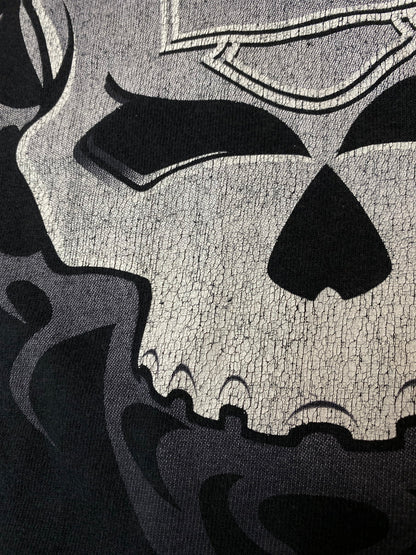 【中古品】【メンズ】 HARLEY DAVIDSON ハーレーダビッドソン 00's SKULL PRINT L/S TEE 00年代 スカルプリント ロングスリーブ Tシャツ 長袖 トップス 4面プリント 146-251011-kk-31-min サイズ：XL カラー：ブラック 万代Net店