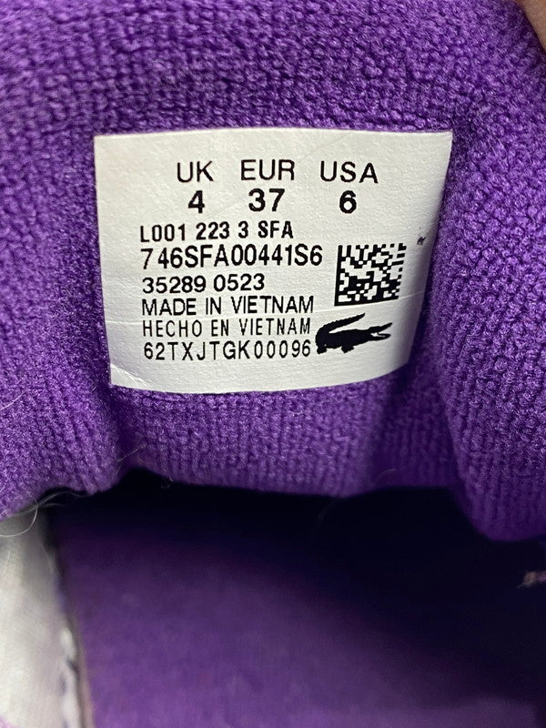 【中古品】【レディース】 LACOSTE ラコステ LOW CUT SNEAKER L001 223 3 SFA ローカット スニーカー 靴 166-251011-kk-09-min サイズ：6 カラー：WHITE/PURPLE 万代Net店