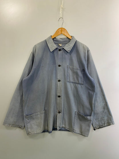 【現状渡し品】【メンズ】 EURO VINTAGE ヨーロッパ古着 WORK JACKET ワークジャケット ライトアウター 146-251030-kk-46-min サイズ：表記無し 下記参照 カラー：ライトブルー 万代Net店