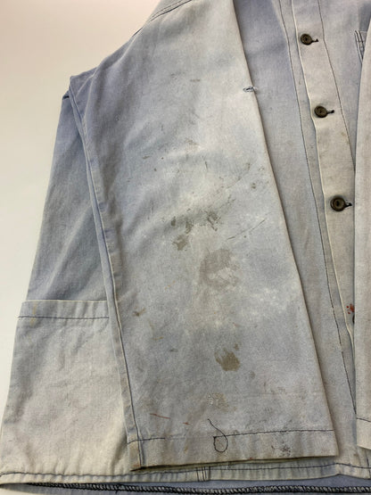 【現状渡し品】【メンズ】 EURO VINTAGE ヨーロッパ古着 WORK JACKET ワークジャケット ライトアウター 146-251030-kk-46-min サイズ：表記無し 下記参照 カラー：ライトブルー 万代Net店