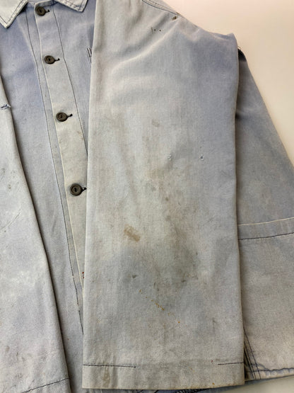 【現状渡し品】【メンズ】 EURO VINTAGE ヨーロッパ古着 WORK JACKET ワークジャケット ライトアウター 146-251030-kk-46-min サイズ：表記無し 下記参照 カラー：ライトブルー 万代Net店