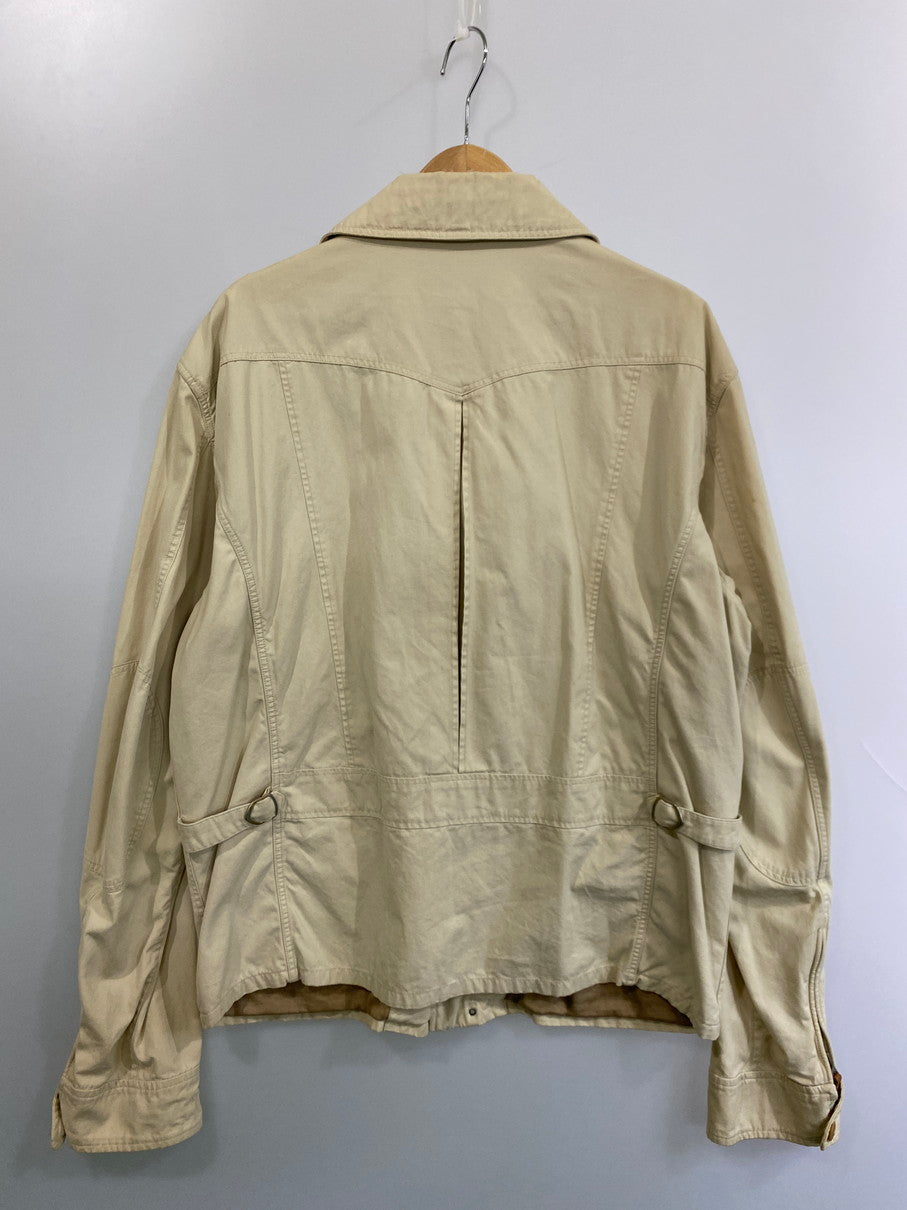 【中古品】【メンズ】 Polo by Ralph Lauren ポロバイラルフローレン COTTON RIDERES JACKET コットンライダースジャケット ライトアウター ブルゾン 146-251011-kk-28-min サイズ：L カラー：ベージュ 万代Net店